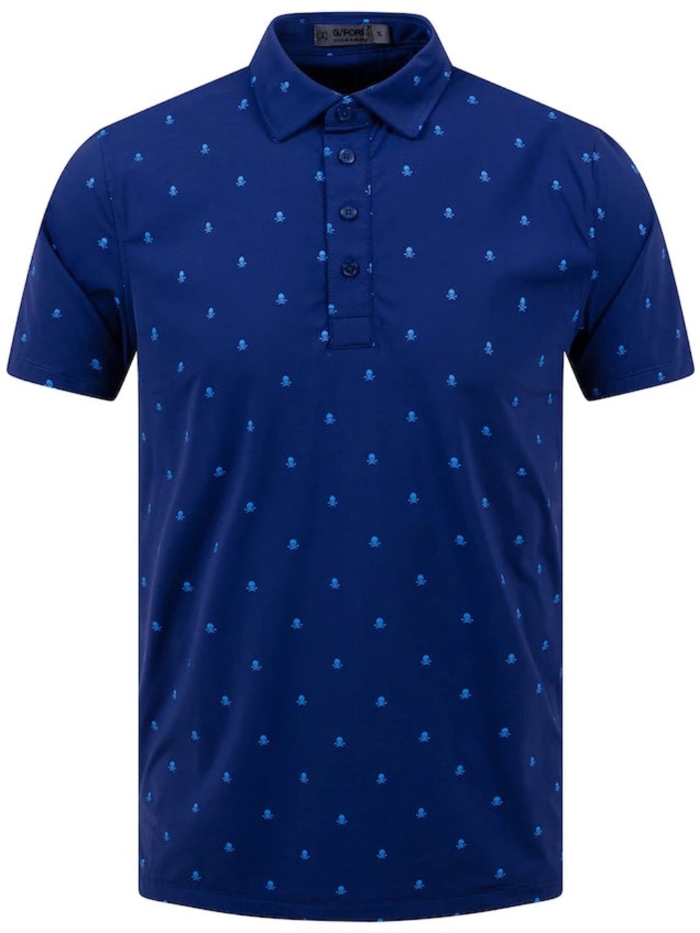 G/Fore Skull Print Golf Polo Blue Men’s XL Performance Shirt